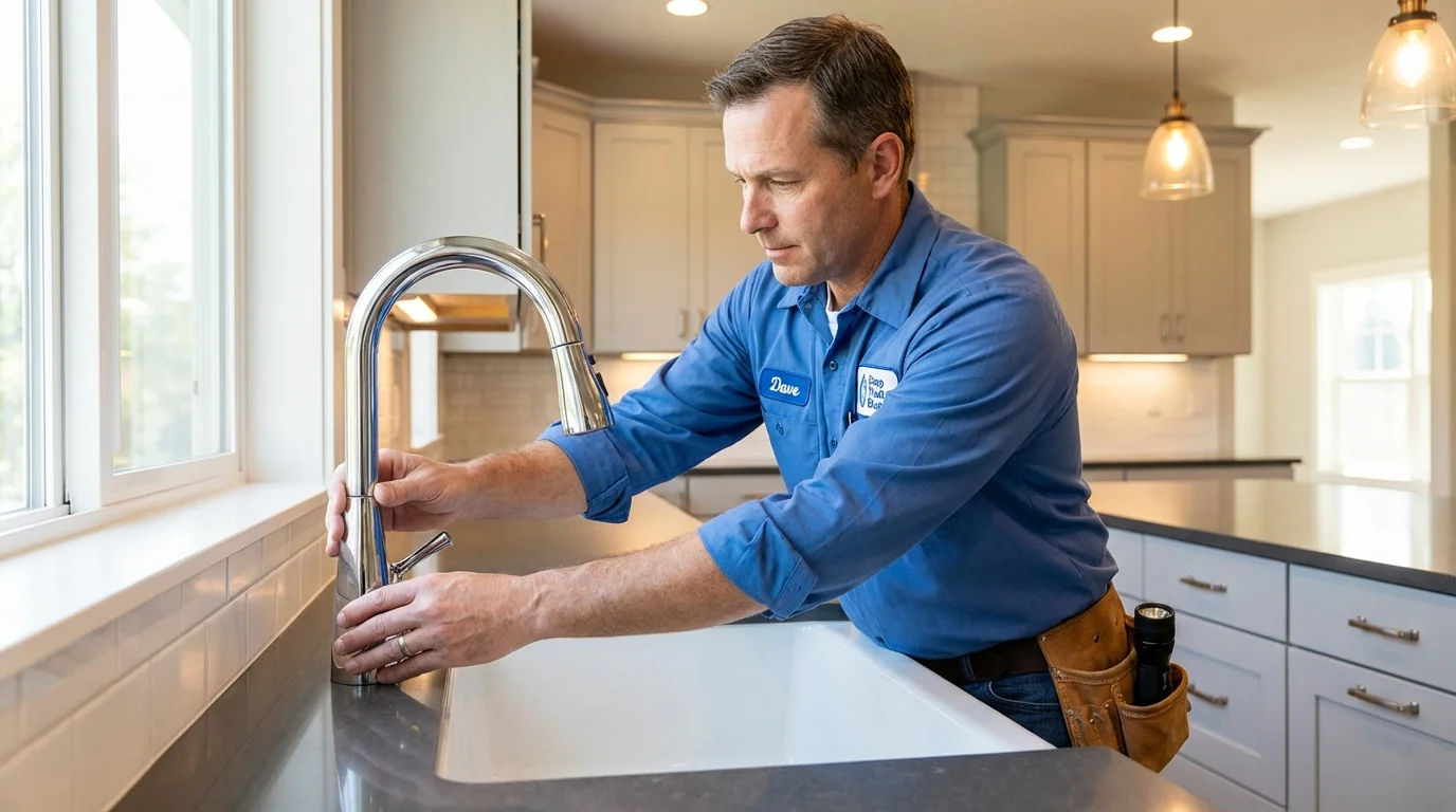 Kitchen faucet installation by Johns Plumbing LLC in San Manuel